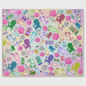 Axolotl Pink Stairs Song Wrapping Paper Cadeaupapier (Vlak)