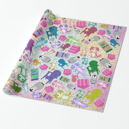 Axolotl Pink Stairs Song Wrapping Paper Cadeaupapier
