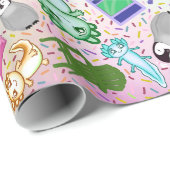 Axolotl Pink Stairs Song Wrapping Paper Cadeaupapier (Rol Hoek)