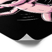 Axolotl Playing Badminton Player Shuttle Sport Poster (Hoek)