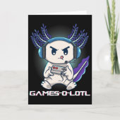 Axolotl Playing Console Video Games Gamesolotl Gam Kaart (Voorkant)