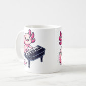 Axolotl Playing Piano Axolotls Musician Music Koffiemok (Voorkant links)