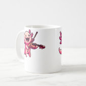 Axolotl Playing Violin Axolotls Musician Music Koffiemok (Voorkant links)