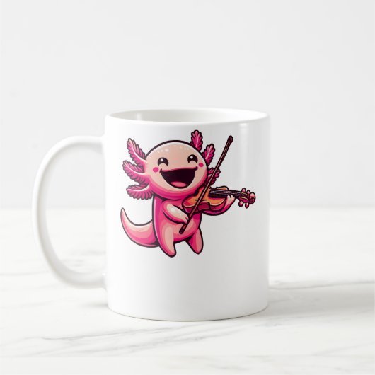 Axolotl Playing Violin Axolotls Musician Music Koffiemok (Links)