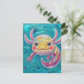  Axolotl Post Card Art Briefkaart (Staand voorkant)