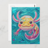  Axolotl Post Card Art Briefkaart (Voorkant / Achterkant)