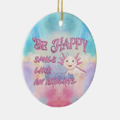 Axolotl-Poster - Wees blij en glimlach, klassieke Keramisch Ornament (Rechts)