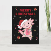 Axolotl Prettig Kerstfeest Winterdieren Axolotls C Kaart (Voorkant)