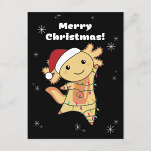 Axolotl Prettig Kerstfeest Winterdieren Axolotls Feestdagenkaart