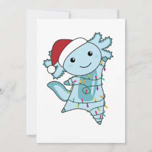 Axolotl Prettig Kerstfeest Winterdieren Axolotls Feestdagenkaart