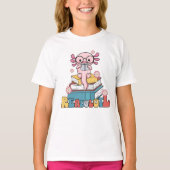 Axolotl Pun Schattigee Boekenwormlezer lezen T-shirt (Voorkant)