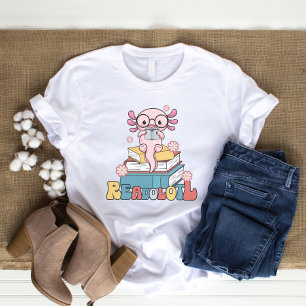 Axolotl Pun Schattigee Boekenwormlezer lezen T-shirt
