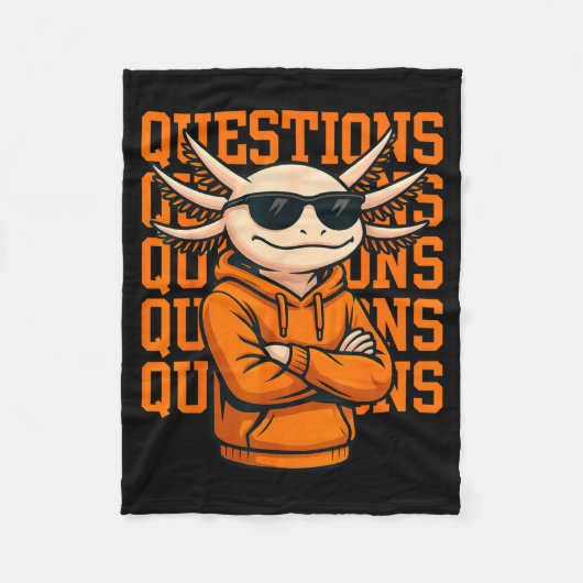 Axolotl Questions Tee Cool Axolotl Hoodie Streetwe Fleece Deken (Voorkant)