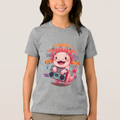 Axolotl radio retro Tri-Blend shirt (Voorkant)