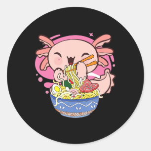 Axolotl Ramen Kawaii Japanese Anime Noodle Gift Ki Ronde Sticker