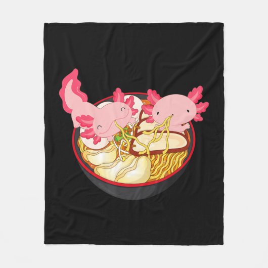 Axolotl Ramen Noodle Kawaii Japanese Anime Gift Te Fleece Deken (Voorkant)