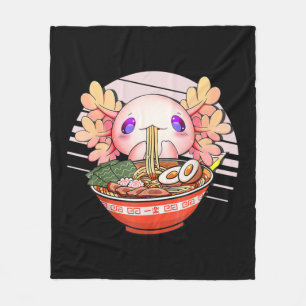Axolotl Ramen Noodles Japanese Kawaii Anime Otaku Fleece Deken