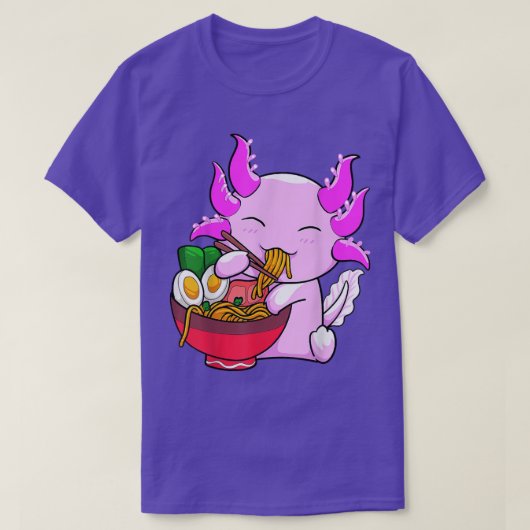 Axolotl Ramen Noodles Japanese Otaku Kawaii Anime T-shirt (Design voorkant)