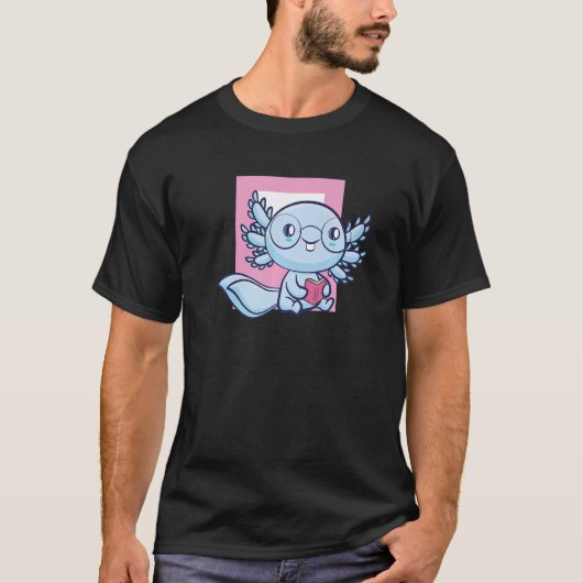 Axolotl Read Book Ambystoma Mexicanum Mexican Walk T-shirt (Voorkant)