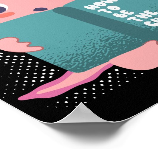 Axolotl Readalotl Kawaii Poster (Hoek)