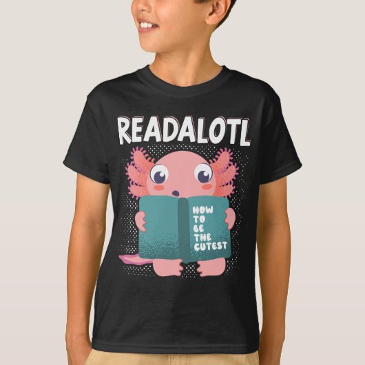 Axolotl Readalotl Kawaii T-shirt (Voorkant)