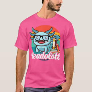 Axolotl Reading Book Ambystoma Mexicanum Blue Sala T-shirt