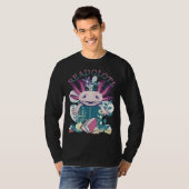 Axolotl Reading Books Readolotl Cute Axolotl Read  T-shirt (Voorkant volledig)