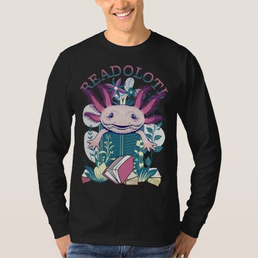 Axolotl Reading Books Readolotl Cute Axolotl Read  T-shirt (Voorkant)
