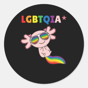 Axolotl - Regenboogvlag LGBT Pride Ronde Sticker