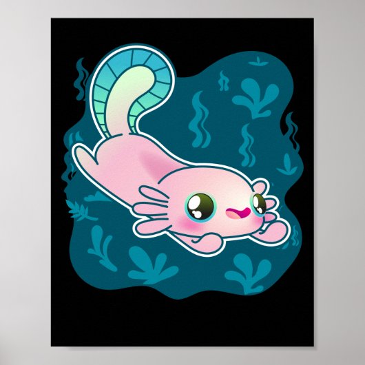 Axolotl Relaxolotl Kawaii Poster (Voorkant)
