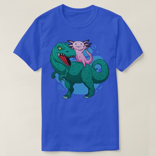 Axolotl Rijden een TRex T-shirt (Design voorkant)