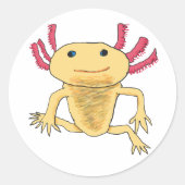 Axolotl Ronde Sticker (Voorkant)