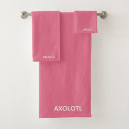 Axolotl roze kleurnaam bad handdoek