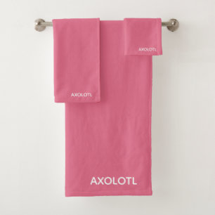 Axolotl roze kleurnaam bad handdoek