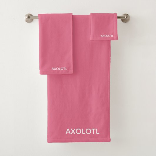 Axolotl roze kleurnaam bad handdoek (Insitu)