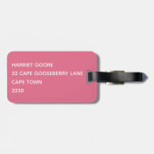 Axolotl roze kleurnaam bagagelabel (Achterkant horizontaal)