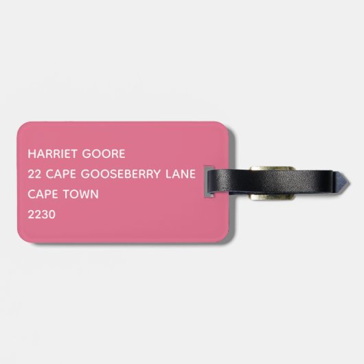 Axolotl roze kleurnaam bagagelabel (Achterkant horizontaal)