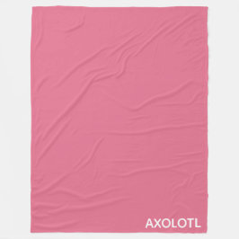 Axolotl roze kleurnaam fleece deken
