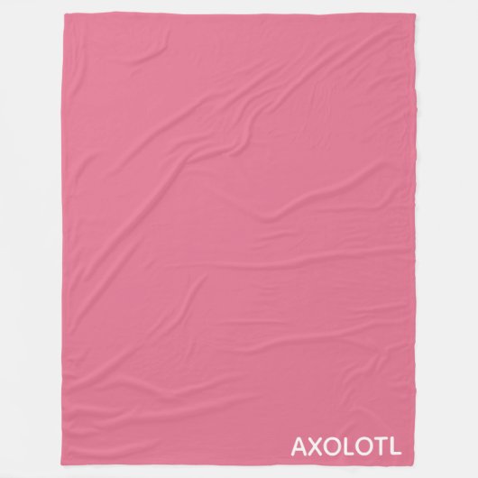 Axolotl roze kleurnaam fleece deken (Voorkant)
