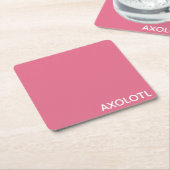 Axolotl roze kleurnaam kartonnen onderzetters (Schuin)