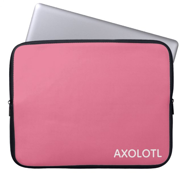 Axolotl roze kleurnaam laptop sleeve (Voorkant)