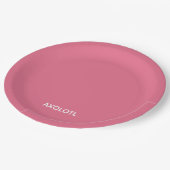 Axolotl roze kleurnaam papieren bordje (Gekanteld)