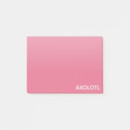 Axolotl roze kleurnaam post-it® notes (Voorkant)