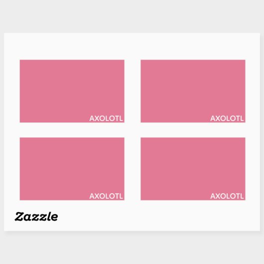 Axolotl roze kleurnaam rechthoekige sticker (Vel)