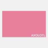 Axolotl roze kleurnaam rechthoekige sticker (Voorkant)