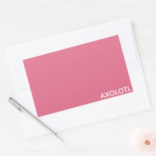 Axolotl roze kleurnaam rechthoekige sticker (Envelop)