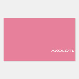 Axolotl roze kleurnaam rechthoekige sticker