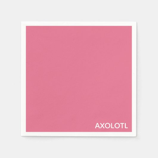 Axolotl roze kleurnaam servet (Voorkant)