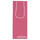 Axolotl roze kleurnaam wijn cadeautas (Voorkant)