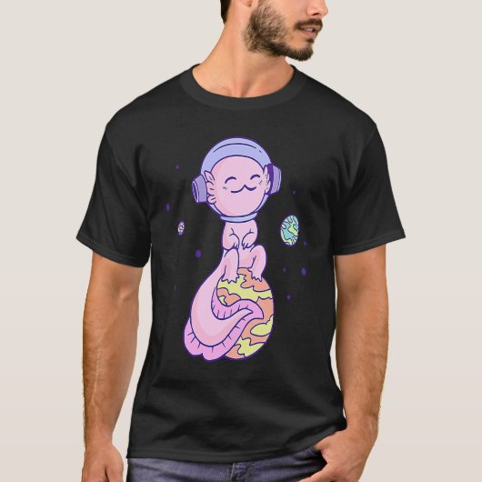 Axolotl Roze Ruimte T-shirt (Voorkant)